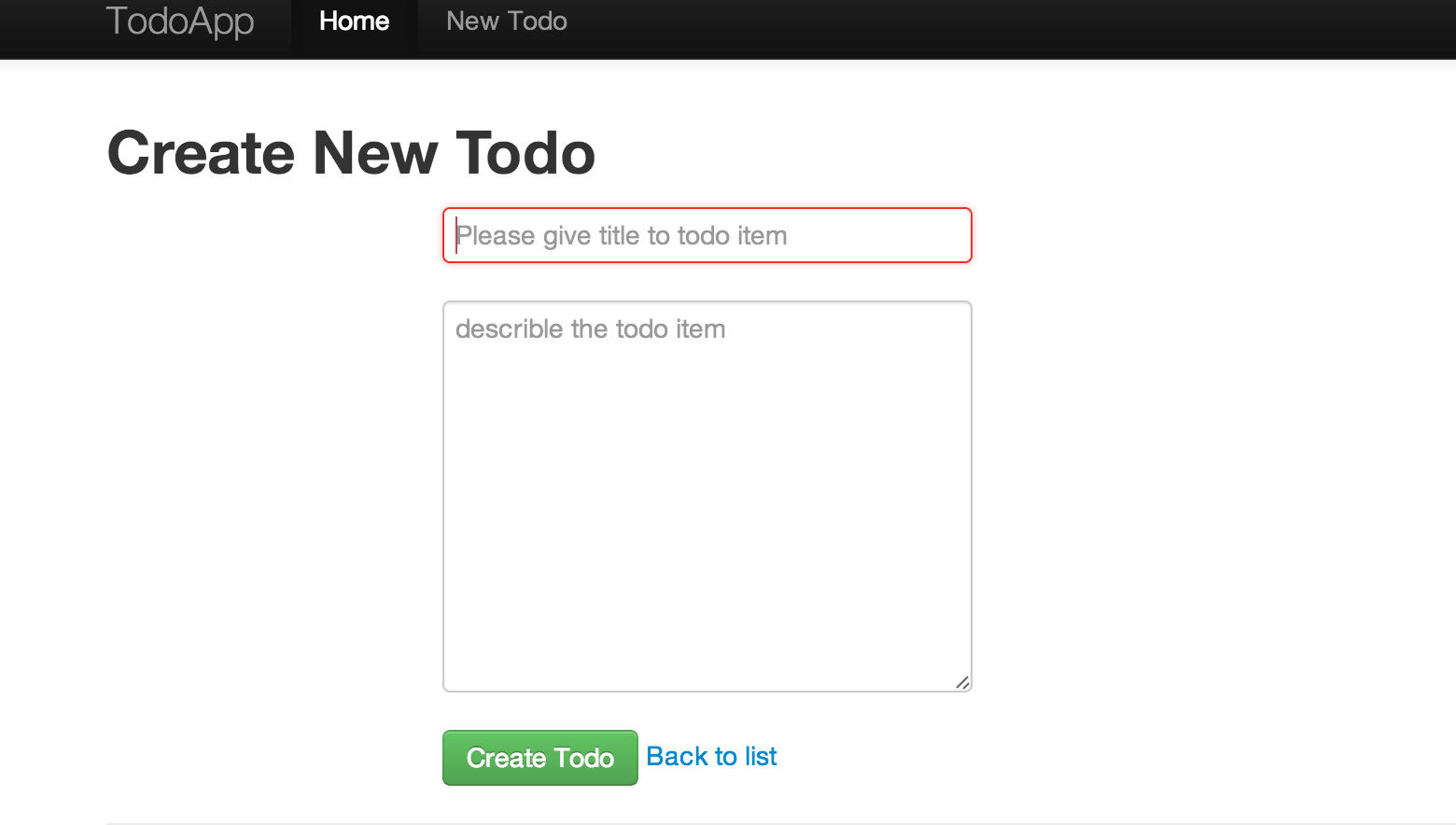 Create New Todo