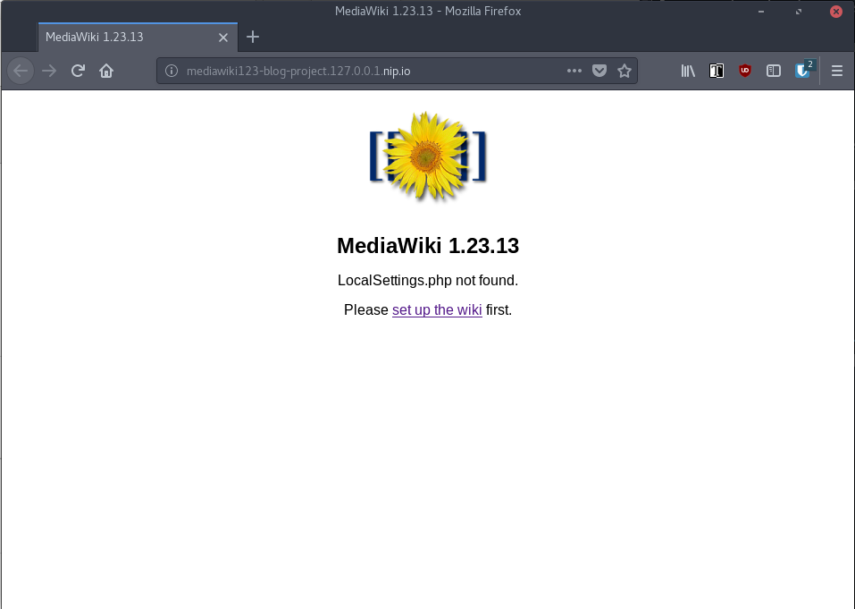 mediawiki default startpage