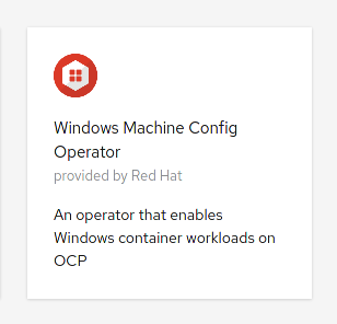 WMCO Operator icon in the Operator Hub